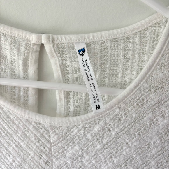 Kuhl Sonia Tank White Knit Lace Seersucker Outdoor Moisture Wicking Activewear - Picture 4 of 12
